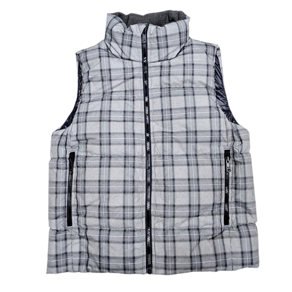 Gap Outdoor Edition Winter Warmth Puffer Vest Down Grey Plaid Full Zip Women‎ S